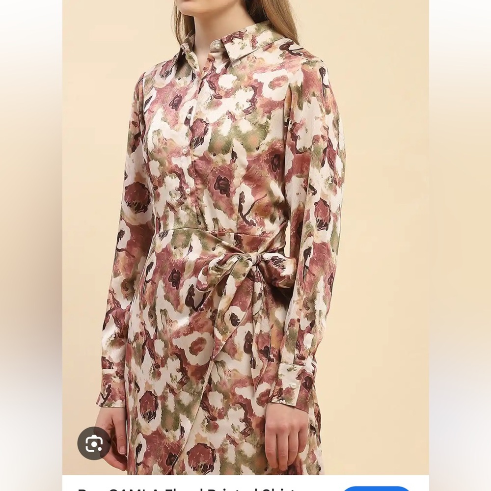 Camila Coelho Floral Long Sleeve Dress - Pink and Green